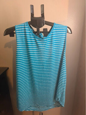 Old Navy Teal Striped Tie Back Tank XL Tall